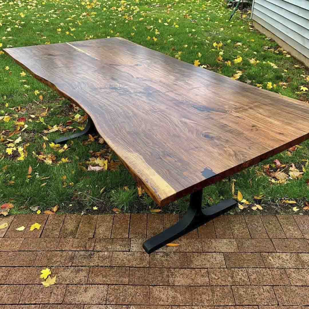 Metal Table Legs - 402 Wineglass - 28W, 28H inch - Set of 2 pcs metal table legs furniture dining table steel table base handmade furniture mid century modern wood table legs entryway table steel table industrial & rustic style heavy duty