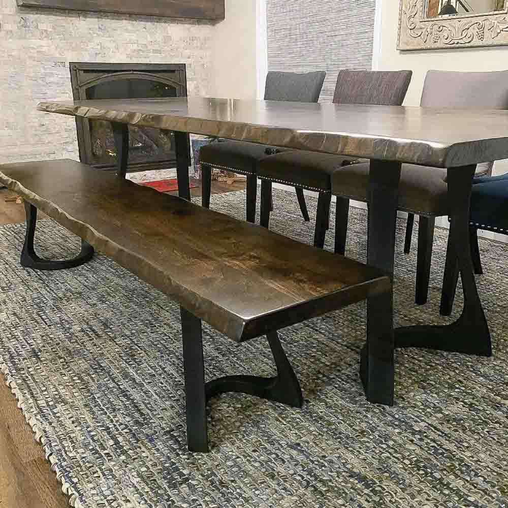 Metal Table Legs - 436 Uzar - 21W, 28H inch - Set of 2 pcs metal table legs round dining table kitchen handmade furniture home and living desk legs modern desk steel iron table legs flowyline design