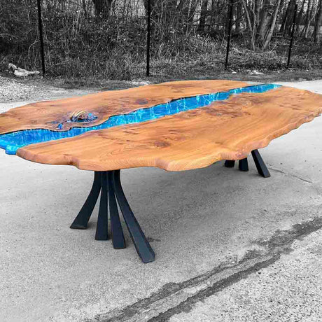 Metal Table Legs - 420 Akro - 24W, 28H inch - Set of 2 pcs metal table legs furniture dining table wooden legs steel flowyline design iron live edge table legs wood sofa hallway table entryway table industrial & rustic style heavy duty flowyline design