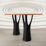 Tree stump inspired 36 inch counter metal table base with pre-drilled mounting plate for easy installation