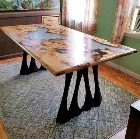 Metal Table Legs - 410 Radix - 28H inch - Set of 2 pcs metal table legs furniture legs round dining table desk legskitchen and dining woodwork dining table handmade furniture modern desk flowyline design industrial & rustic style heavy duty flowyline design