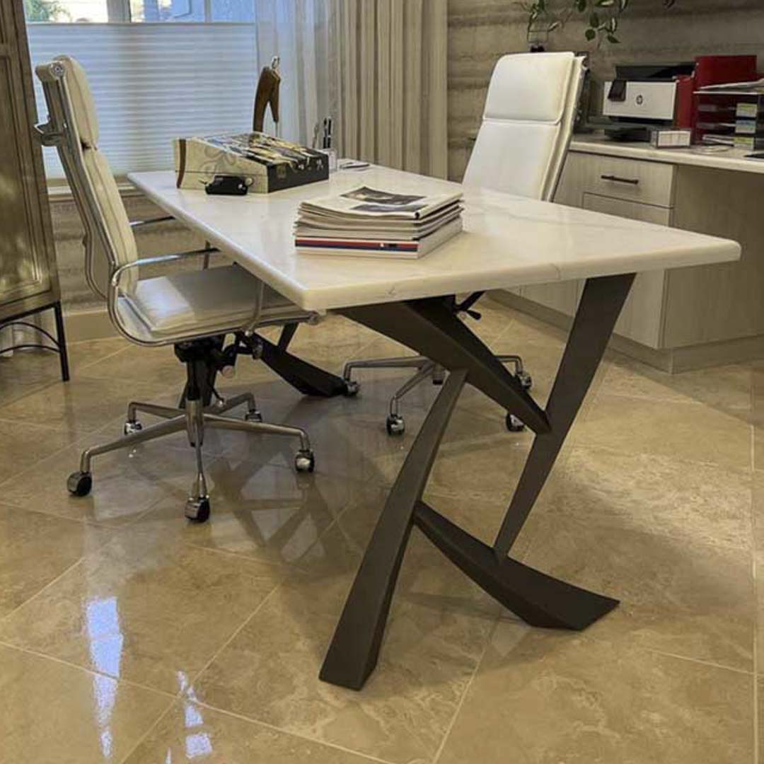 Metal Table Legs - 411 Draco - 25W, 28H inch - Set of 2 pcs metal table legs steel furniture dining table flowyline design steel table base handmade furniture farmhouse dining cast iron entryway table industrial & rustic style heavy duty flowyline design