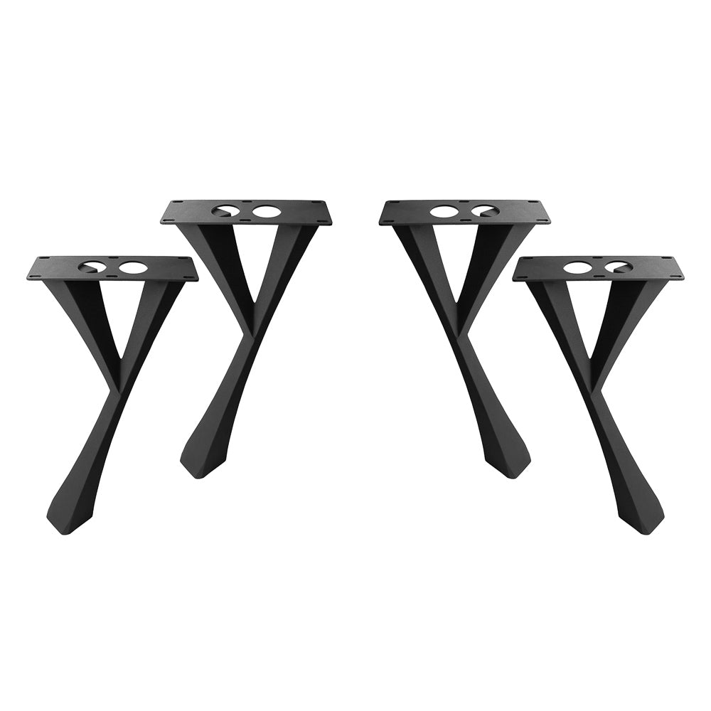 Metal Table Legs - 507 Yami - 4W, 28H inch - Set of 4 pcs metal table legs desk legs dining table steel table base woodworking furniture legs handmade furniture industrial live edge office desk flowyline design industrial & rustic style heavy duty flowyline design