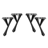 Black Metal Desk Base 507 Yami 28.2" H – Contemporary urban-industrial desk base set (4 pieces) featuring a sophisticated, architectural profile handcrafted from heavy-duty powder-coated steel in matte black. These premium metal desk bases provide an ultra-sturdy foundation (1,000 lbs capacity; 4.5"L x 3.1"W). A high-end DIY steel desk base engineered with an expansive, precision-drilled 13.2" x 5.3" mounting plate to securely support a heavy live-edge tabletop, marble slab, or wood desk top.