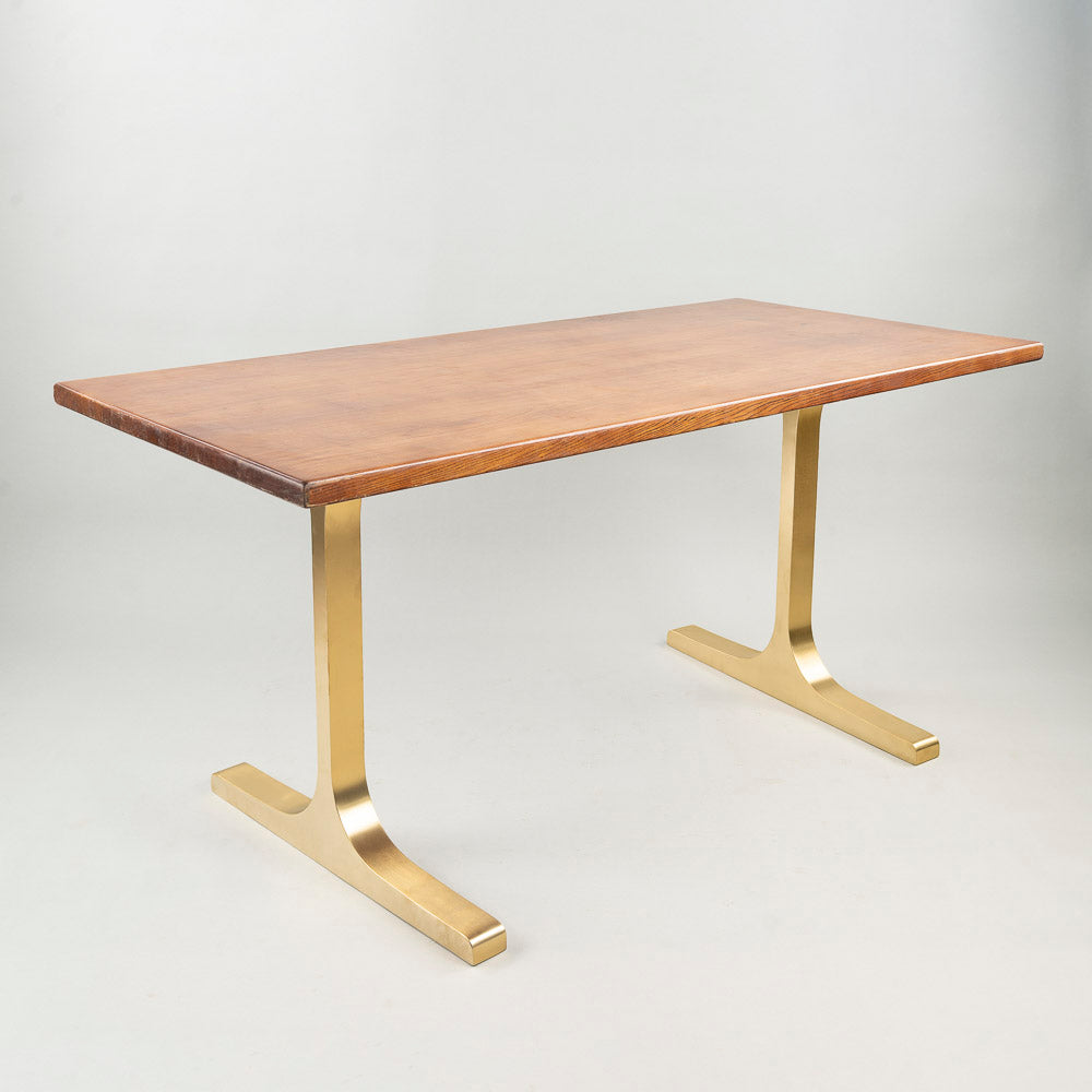 Gold Brass Table Legs - 431 Wineglass - 27W, 28H inch - Set of 2 pcs metal table legs desk legs flowyline design kitchen table dining table furniture standing desk legs modern desk office industrial & rustic style heavy duty