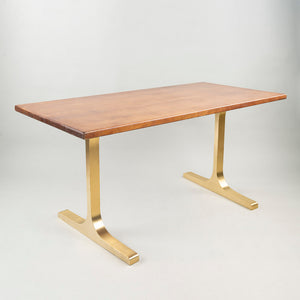 Gold Brass Table Legs - 431 Wineglass - 27W, 28H inch - Set of 2 pcs metal table legs desk legs flowyline design kitchen table dining table furniture standing desk legs modern desk office industrial & rustic style heavy duty