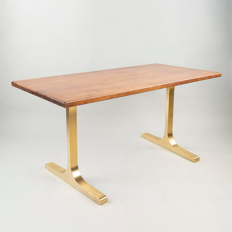 Gold Brass Table Legs - 431 Wineglass - 27W, 28H inch - Set of 2 pcs metal table legs desk legs flowyline design kitchen table dining table furniture standing desk legs modern desk office industrial & rustic style heavy duty