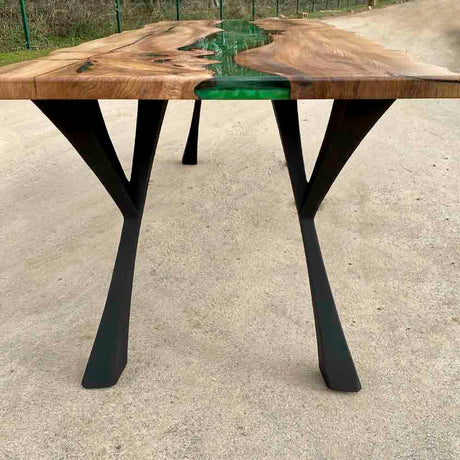 Metal Table Legs - 507 Yami - 4W, 28H inch - Set of 4 pcs metal table legs desk legs dining table steel table base woodworking furniture legs handmade furniture industrial live edge office desk flowyline design industrial & rustic style heavy duty flowyline design