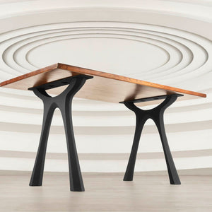 Metal Table Legs - 414 Hatty - 24W, 28H inch - Set of 2 pcs metal table legs furniture live edge slab dining table kitchen and dining handmade furniture entryway table office desk flowyline design industrial & rustic style heavy duty flowyline design