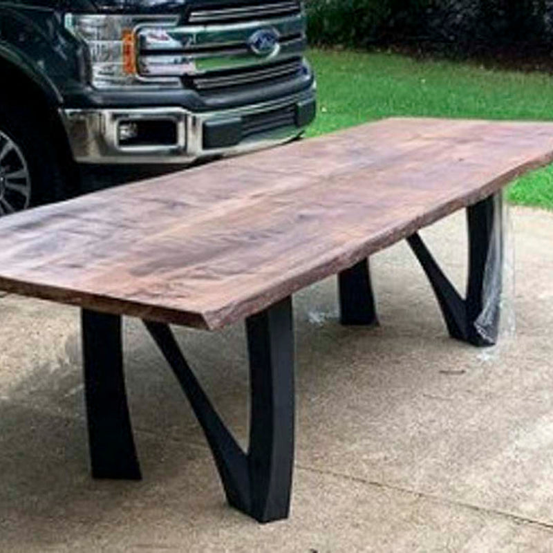 Metal Table Legs - 407 Norah - 24W, 28H inch - Set of 2 pcs metal table legs steel table legs modern coffee table kitchen and dining flowyline design outdoor furniture woodwork dining table handmade furniture rustic dining table reclaimed table industrial & rustic style heavy duty