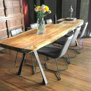 Metal Table Legs - 434 Arlo - 22W, 28H inch - Set of 2 pcs metal table legs furniture dining table kitchen and dining woodwork iron live edge wood sofa hallway table office desk flowyline design industrial & rustic style heavy duty