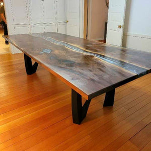Metal Table Legs - 407 Norah - 24W, 28H inch - Set of 2 pcs metal table legs steel table legs modern coffee table kitchen and dining flowyline design outdoor furniture woodwork dining table handmade furniture rustic dining table reclaimed table industrial & rustic style heavy duty
