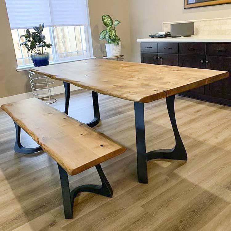 Metal Table Legs - 436 Uzar - 21W, 28H inch - Set of 2 pcs metal table legs round dining table kitchen handmade furniture home and living desk legs modern desk steel iron table legs flowyline design