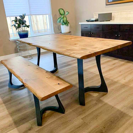 Metal Table Legs - 436 Uzar - 21W, 28H inch - Set of 2 pcs metal table legs round dining table kitchen handmade furniture home and living desk legs modern desk steel iron table legs flowyline design