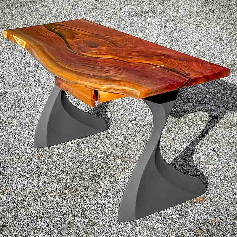 Metal Table Legs - 415 Botas - 22W, 28H inch - Set of 2 pcs round dining table desk legs woodwork steel table base handmade furniture iron table legs live edge hallway table wood table legs epoxy modern desk industrial & rustic style heavy duty
