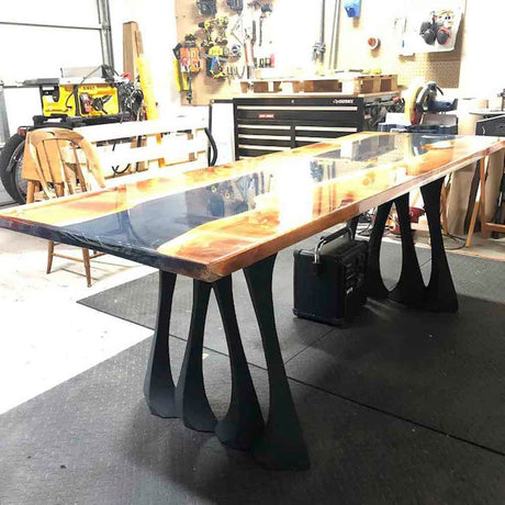 Metal Table Legs - 410 Radix - 28H inch - Set of 2 pcs metal table legs furniture legs round dining table desk legskitchen and dining woodwork dining table handmade furniture modern desk flowyline design industrial & rustic style heavy duty flowyline design