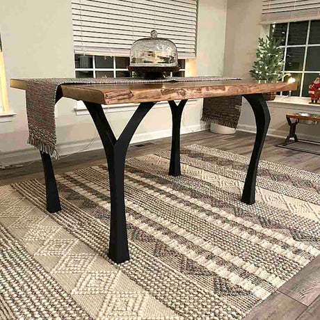 Metal Table Legs - 506 Faras - 12W, 28H inch - Set of 4 pcs table furniture legs dining table kitchen and dining office desk farmhouse table large dining cast iron hallway farmhouse furniture wood steel desk legs industrial & rustic style heavy duty flowyline design