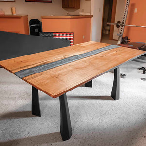 Metal Table Legs 419 Nura 28"H Set of 2 pcs metal table legs wood desk steel table legs kitchen and dining pipe legs entryway table live edge slab farmhouse furniture desk legs flowyline design industrial & rustic style heavy duty flowyline design