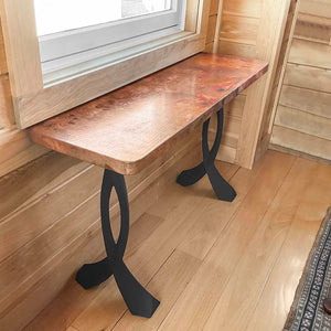 Metal Console Table Legs - 207 Curva - 16W, 28H inch - Set of 2 pcs metal table legs console table legs Furniture Legs counter table side table legs handmade furniture media console Wood entryway table flowyline design round counter height table