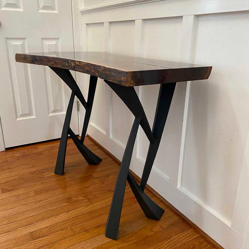 Metal Console Table Legs - 203 Draco - 14W, 28H inch - Set of 2 pcs metal table legs coffee table counter table console table dining table side table mid century modern Wood Console Table NarrowLive Edge entryway table console table narrow diy round counter height table bar table
