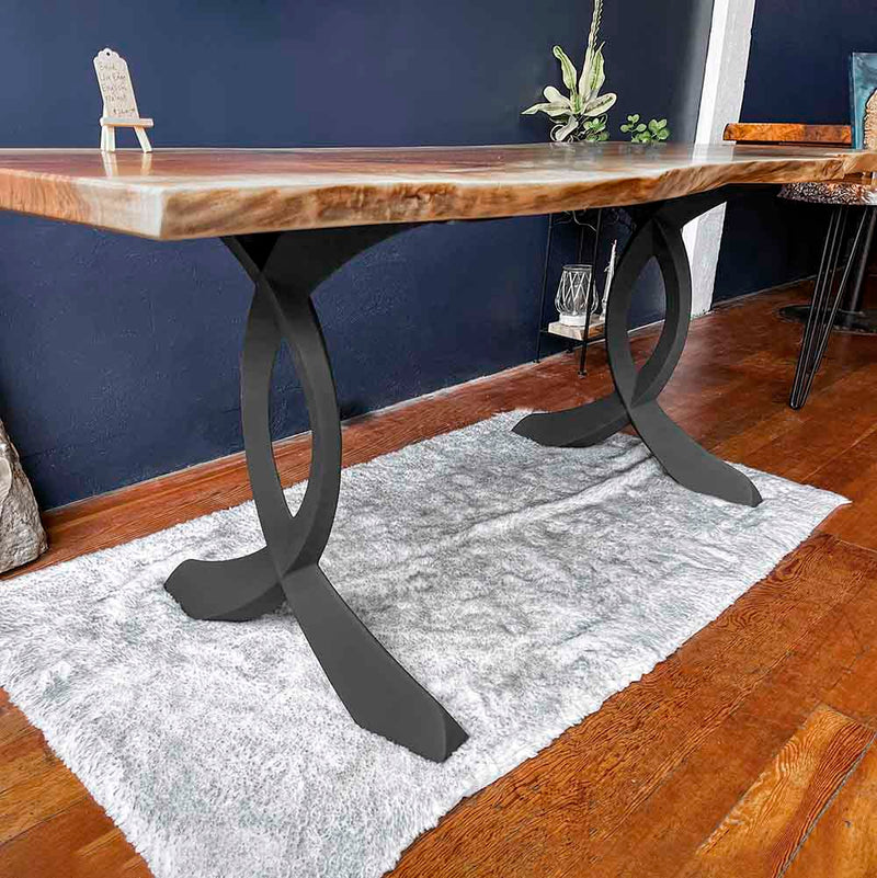 Table Legs 418 Curva 28H for Dining Live-Edge Tabletop black metal legs for coffee table; coffee table legs black;