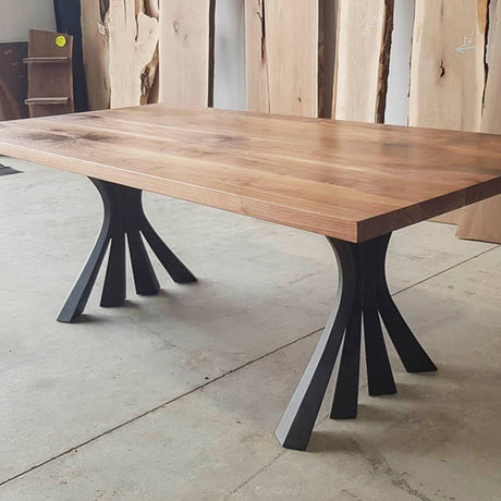 Metal Table Legs - 420 Akro - 24W, 28H inch - Set of 2 pcs metal table legs furniture dining table wooden legs steel flowyline design iron live edge table legs wood sofa hallway table entryway table industrial & rustic style heavy duty flowyline design
