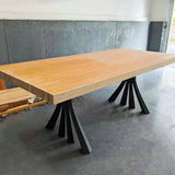 Metal Table Legs - 420 Akro - 24W, 28H inch - Set of 2 pcs metal table legs furniture dining table wooden legs steel flowyline design iron live edge table legs wood sofa hallway table entryway table industrial & rustic style heavy duty flowyline design