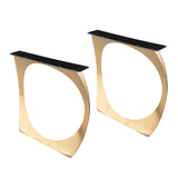 Gold Brass Table Legs - 442 Cleo - 22W, 28H inch - Set of 2 pcs metal table legs brass table legs steel flowyline design outdoor furniture metal legs for table dining table side table handmade furniture modern desk office desk brass desk industrial & rustic style heavy duty flowyline design