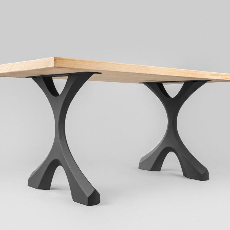 Metal Table Legs - 417 Xavier - 24W, 28H inch - Set of 2 pcs metal legs desk legs; flowyline; home decor; computer table legs; outdoor furniture 1