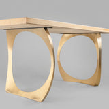 Gold Brass Table Legs - 442 Cleo - 22W, 28H inch - Set of 2 pcs metal table legs brass table legs steel flowyline design outdoor furniture metal legs for table dining table side table handmade furniture modern desk office desk brass desk industrial & rustic style heavy duty flowyline design