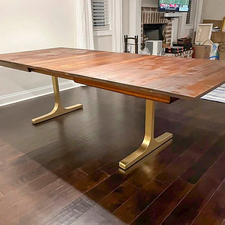 Gold Brass Table Legs - 431 Wineglass - 27W, 28H inch - Set of 2 pcs metal table legs desk legs flowyline design kitchen table dining table furniture standing desk legs modern desk office industrial & rustic style heavy duty