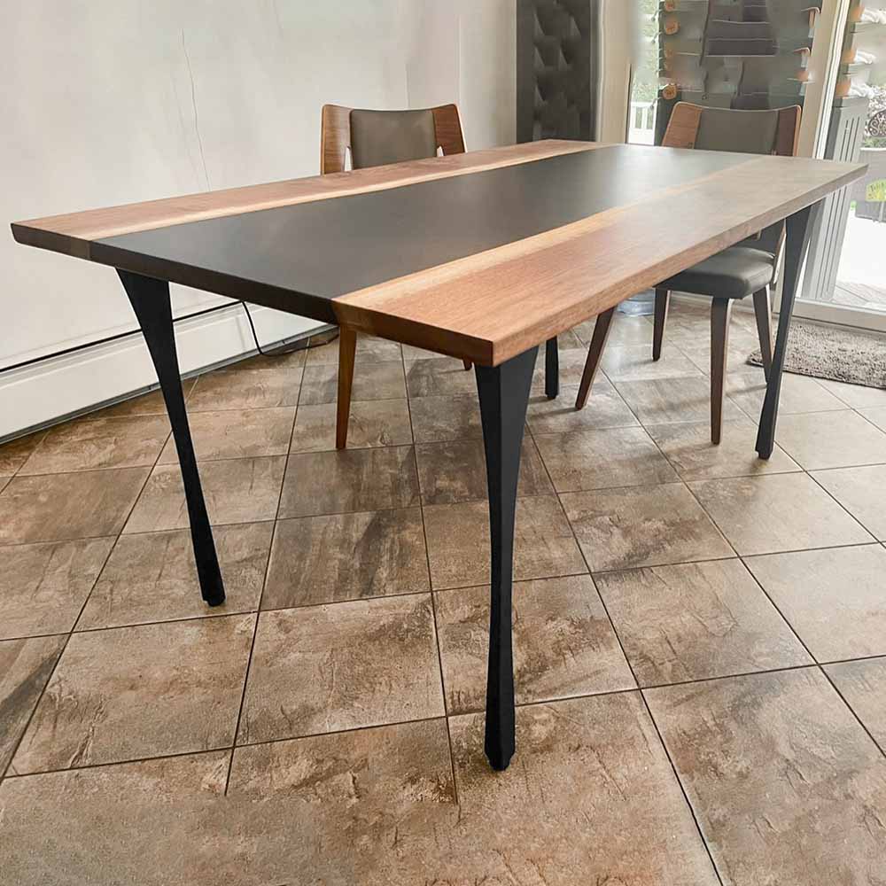 Metal Table Legs - 501 Snello - 2, 2, 28H inch - Set of 4 pcs metal table legs furniture kitchen and dining dining table mid century modern handmade furniture office desk industrial & rustic style heavy duty flowyline design