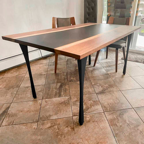 Metal Table Legs - 501 Snello - 2, 2, 28H inch - Set of 4 pcs metal table legs furniture kitchen and dining dining table mid century modern handmade furniture office desk industrial & rustic style heavy duty flowyline design