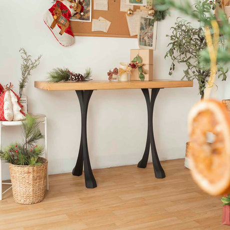 Metal Console Table Legs - 209 Xeni - 15W, 28H inch - Set of 2 pcs metal table legs dining table side table legs counter table console table sofa table legs iron table legs live edge table legs modern desk entryway table flowyline design round counter height table bar table