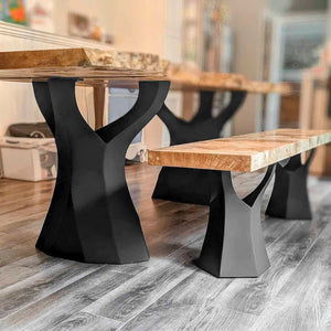 Metal Table Legs - 413 Ramo - 22W, 28H inch - Set of 1 pcs metal table legs round dining dining table furniture woodwork made in the usa gold table legs modern desk Steel farmhouse base granite table base glass industrial & rustic style heavy duty
