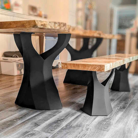 Metal Table Legs - 413 Ramo - 22W, 28H inch - Set of 1 pcs metal table legs round dining dining table furniture woodwork made in the usa gold table legs modern desk Steel farmhouse base granite table base glass industrial & rustic style heavy duty