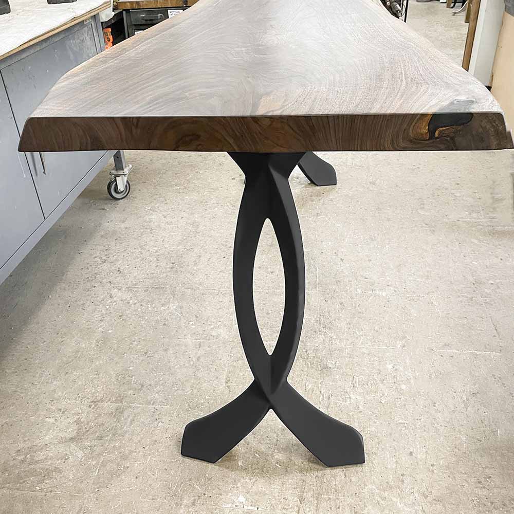 Metal Console Table Legs - 207 Curva - 16W, 28H inch - Set of 2 pcs metal table legs console table legs Furniture Legs counter table side table legs handmade furniture media console Wood entryway table flowyline design round counter height table