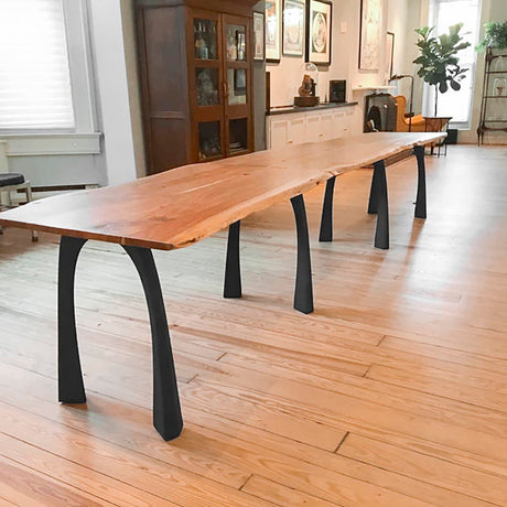 Metal Table Legs 419 Nura 28"H Set of 2 pcs metal table legs wood desk steel table legs kitchen and dining pipe legs entryway table live edge slab farmhouse furniture desk legs flowyline design industrial & rustic style heavy duty flowyline design