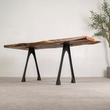 Metal Table Legs - 434 Arlo - 22W, 28H inch - Set of 2 pcs metal table legs furniture dining table kitchen and dining woodwork iron live edge wood sofa hallway table office desk flowyline design industrial & rustic style heavy duty; how to make desk legs; how to make legs for a desk; building desk legs; how to build desk legs; desk legs diy;
