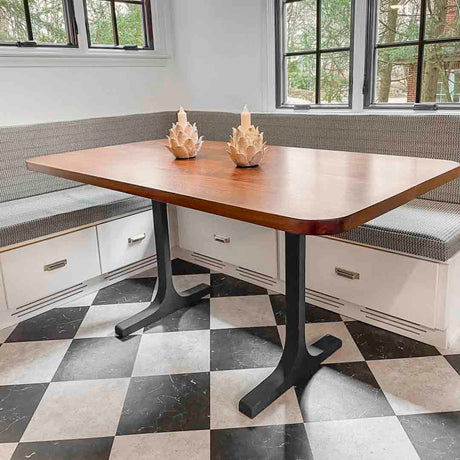 Metal Table Legs - 402 Wineglass - 28W, 28H inch - Set of 2 pcs metal table legs furniture dining table steel table base handmade furniture mid century modern wood table legs entryway table steel table industrial & rustic style heavy duty