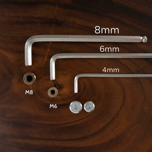 size of table legs hardware