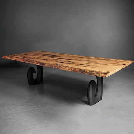 Metal Table Legs - 406 Luma - 17W, 28H inch - Set of 2 pcs metal table legs furniture dining table iron table legs hallway table sofa live edge table legs flowyline design industrial & rustic style heavy duty flowyline design