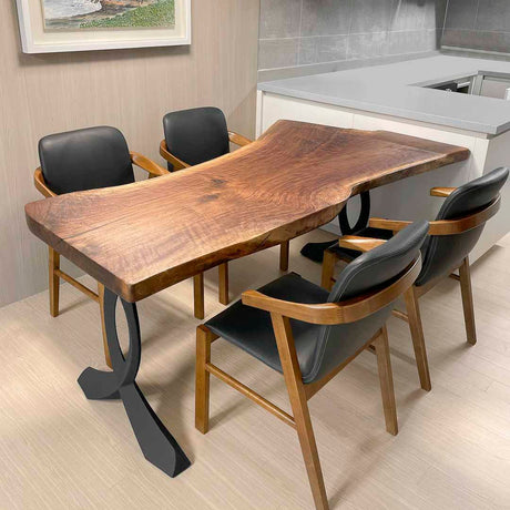 Metal Table Legs - 418 Curva - 25W, 28H inch - Set of 2 pcs metal table legs furniture steel flowyline design dining table home and living pub furniture Handmade Furniture Side Table iron epoxy dining table desk legs industrial & rustic style heavy duty flowyline design