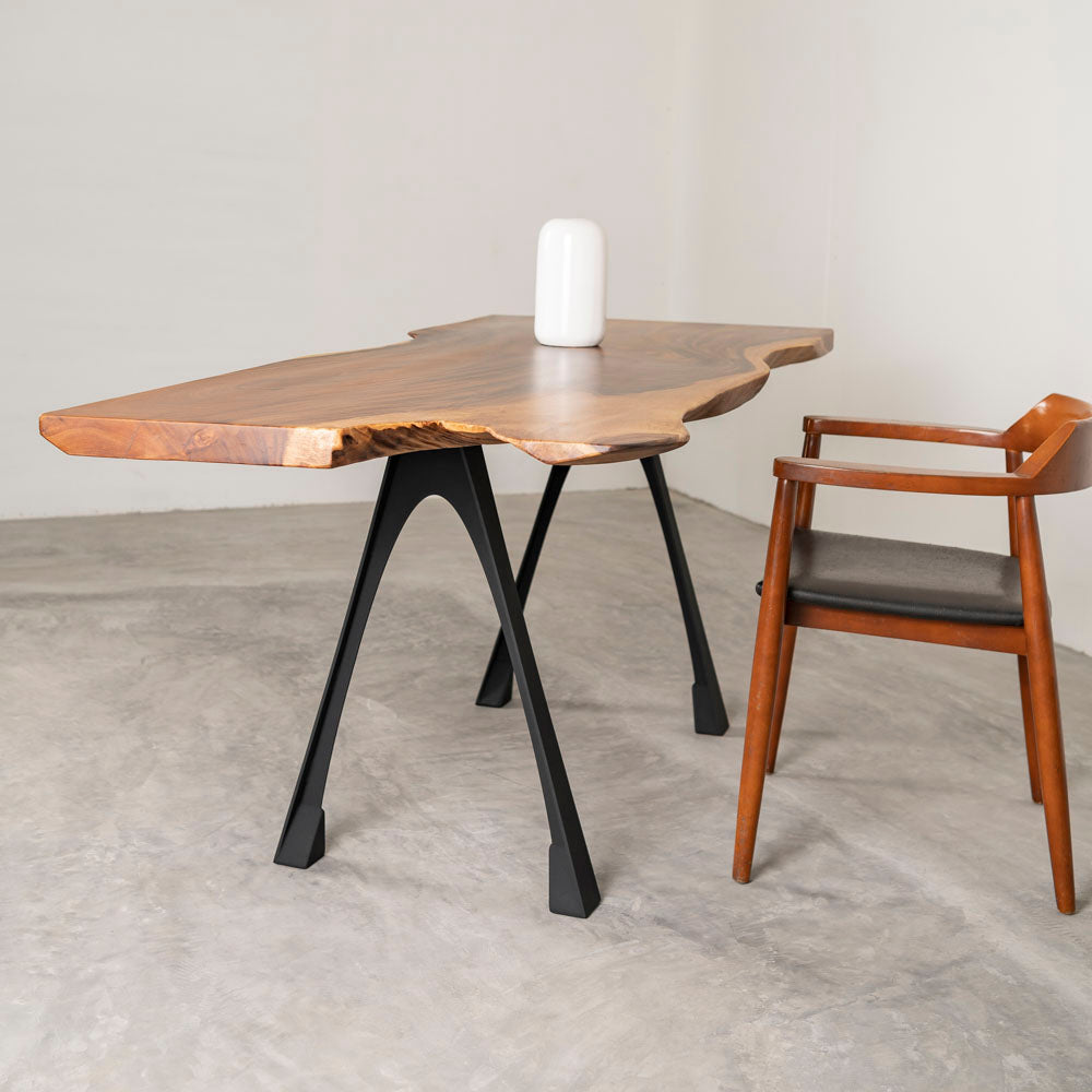 Metal Table Legs - 434 Arlo - 22W, 28H inch - Set of 2 pcs metal table legs furniture dining table kitchen and dining woodwork iron live edge wood sofa hallway table office desk flowyline design industrial & rustic style heavy duty