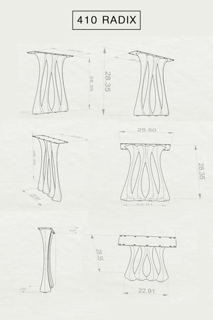 Metal Table Legs - 410 Radix - 28H inch - Set of 2 pcs metal table legs furniture legs round dining table desk legskitchen and dining woodwork dining table handmade furniture modern desk flowyline design industrial & rustic style heavy duty flowyline design