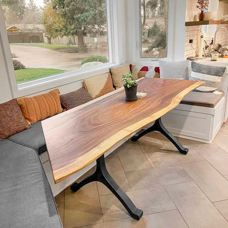 Metal Table Legs - 401 Wishbone - 28W, 28H inch - Set of 2 pcs metal table legs steel table dining table Wishbone steel Furniture legs trestle table live edge dining entryway desk legsflowyline design office desk industrial & rustic style heavy duty