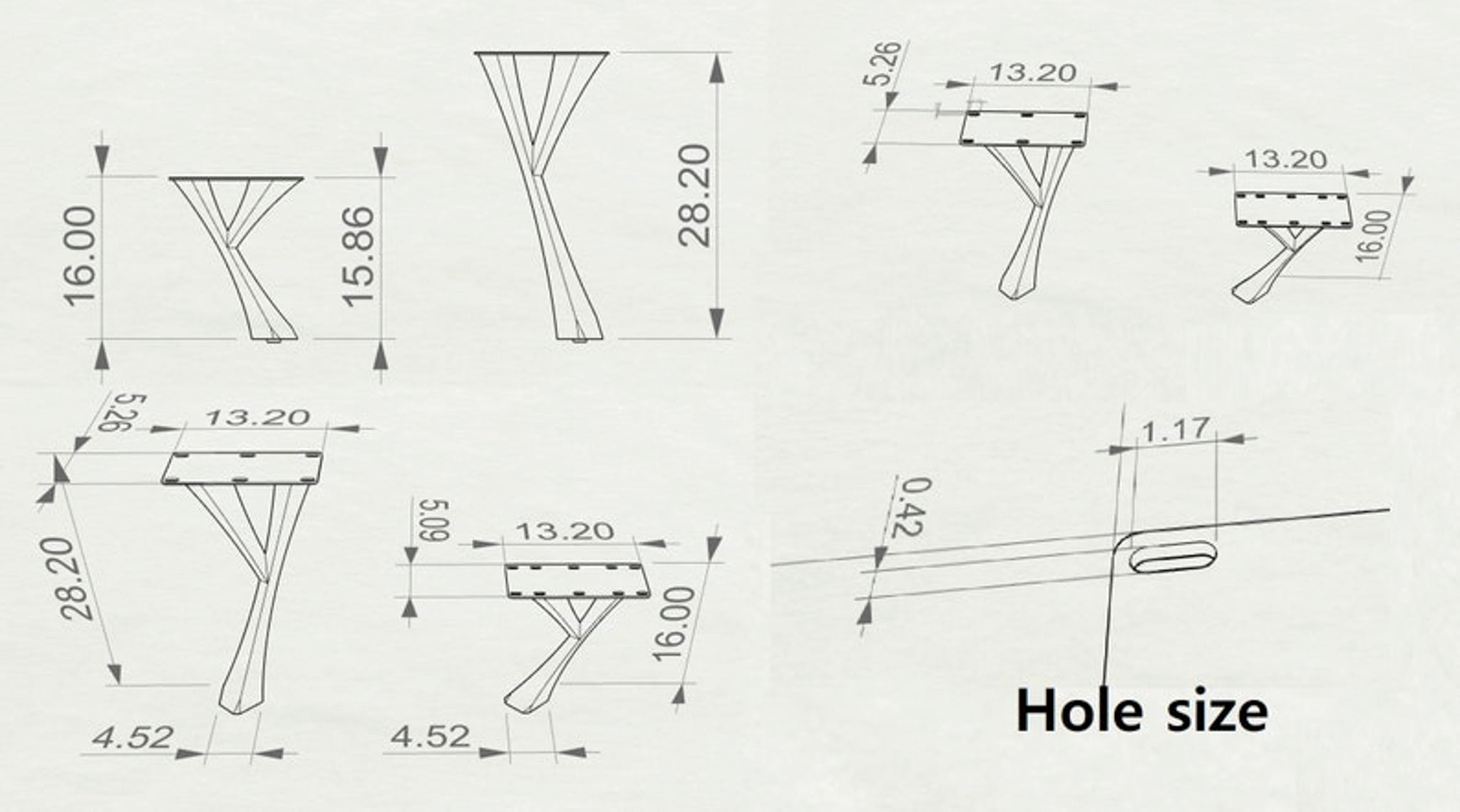Furniture Legs 507 Yami 28H for Modern Dining Tabletop