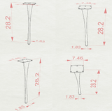 Metal Table Legs - 501 Snello - 2, 2, 28H inch - Set of 4 pcs metal table legs furniture kitchen and dining dining table mid century modern handmade furniture office desk industrial & rustic style heavy duty flowyline design