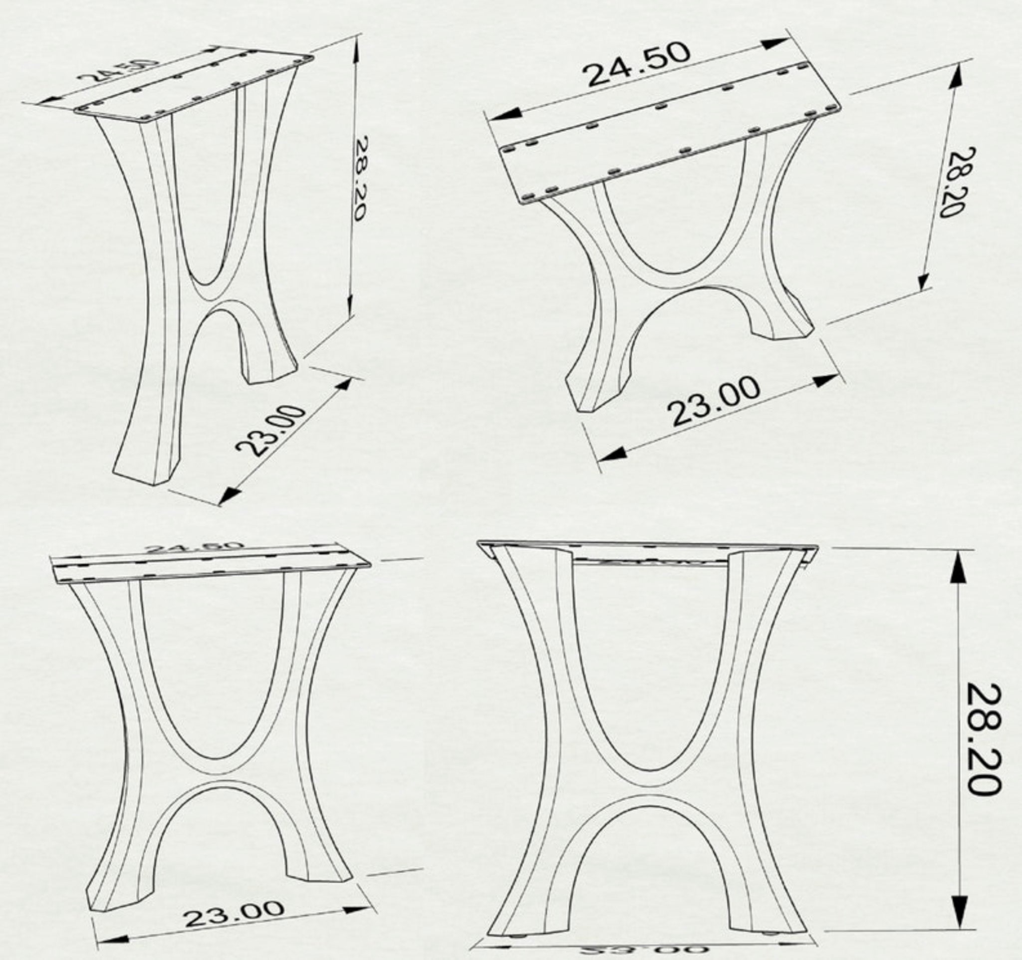 Table Legs 405 Haru 28H Metal Furniture Legs | Flowyline Design