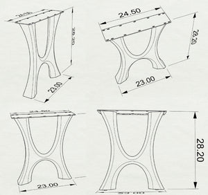Furniture Legs 405 Haru 28H Modern Metal Dining Table Legs - Set of 2 pcs table legs modern desk live edge table legs industrial wood dining table office desk iron wood table legs sofa large dining table industrial & rustic style heavy duty